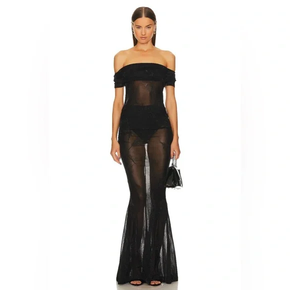 MICHAEL COSTELLO X REVOLVE - Sirius Gown Black - SIZE SM & MED - NWT - Picture 2 of 9
